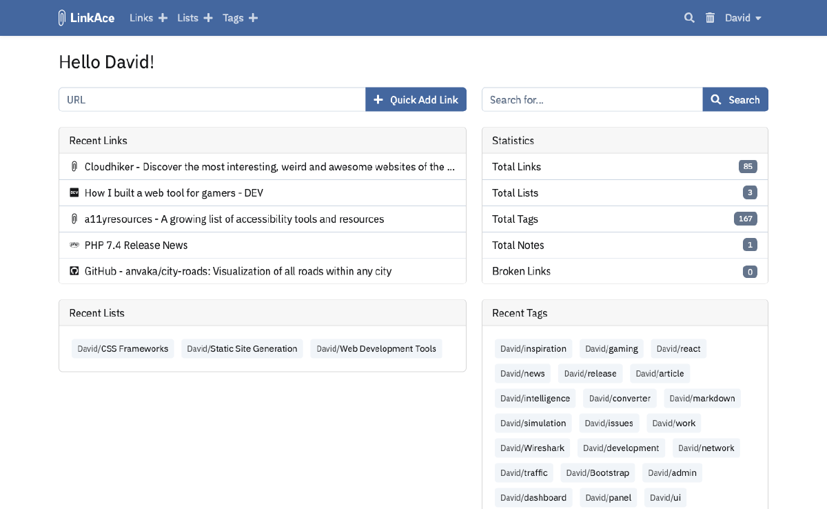 Preview of the Dashboard